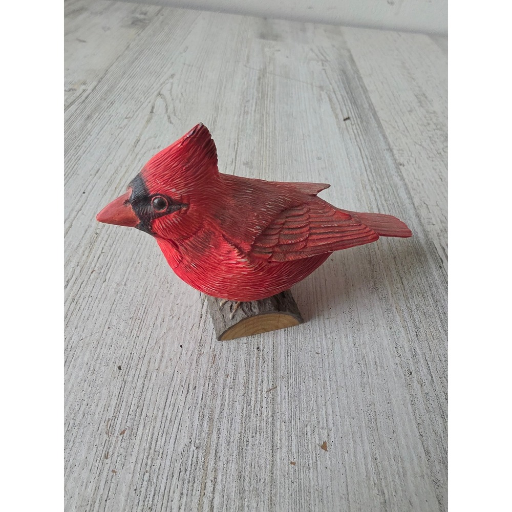 Mb cardinal bird statue‎ figurine winter Xmas